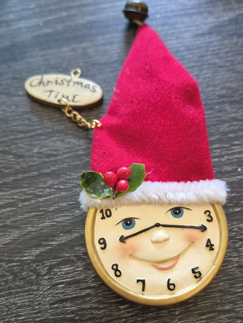 Christmas Clock Face Holiday Ornament- Kurt Adler-2005